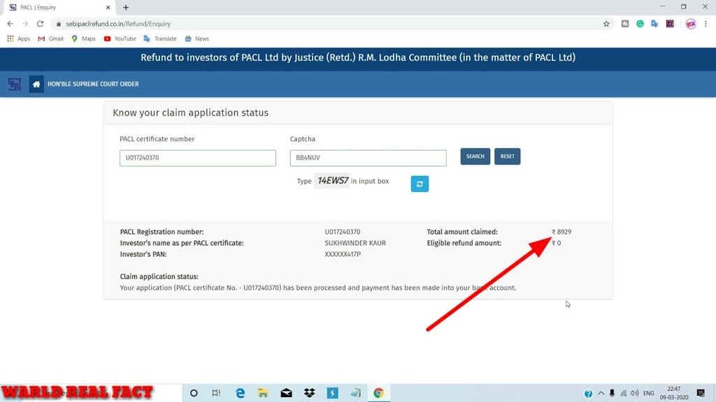 sebi pacl refund new update