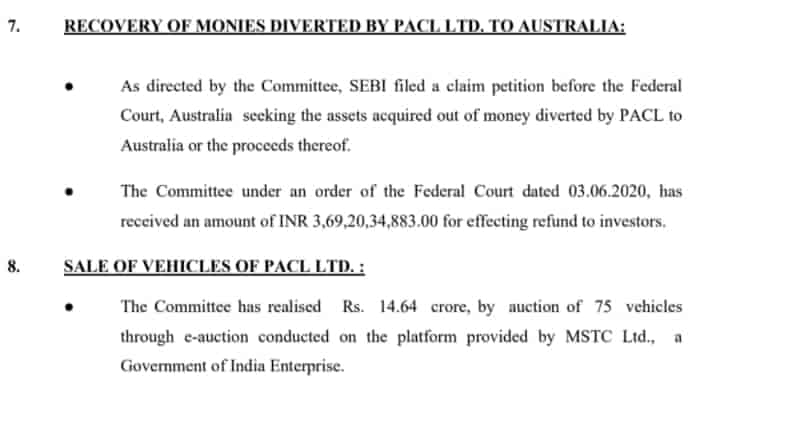 SEBI been thinking about for many years in the PACL