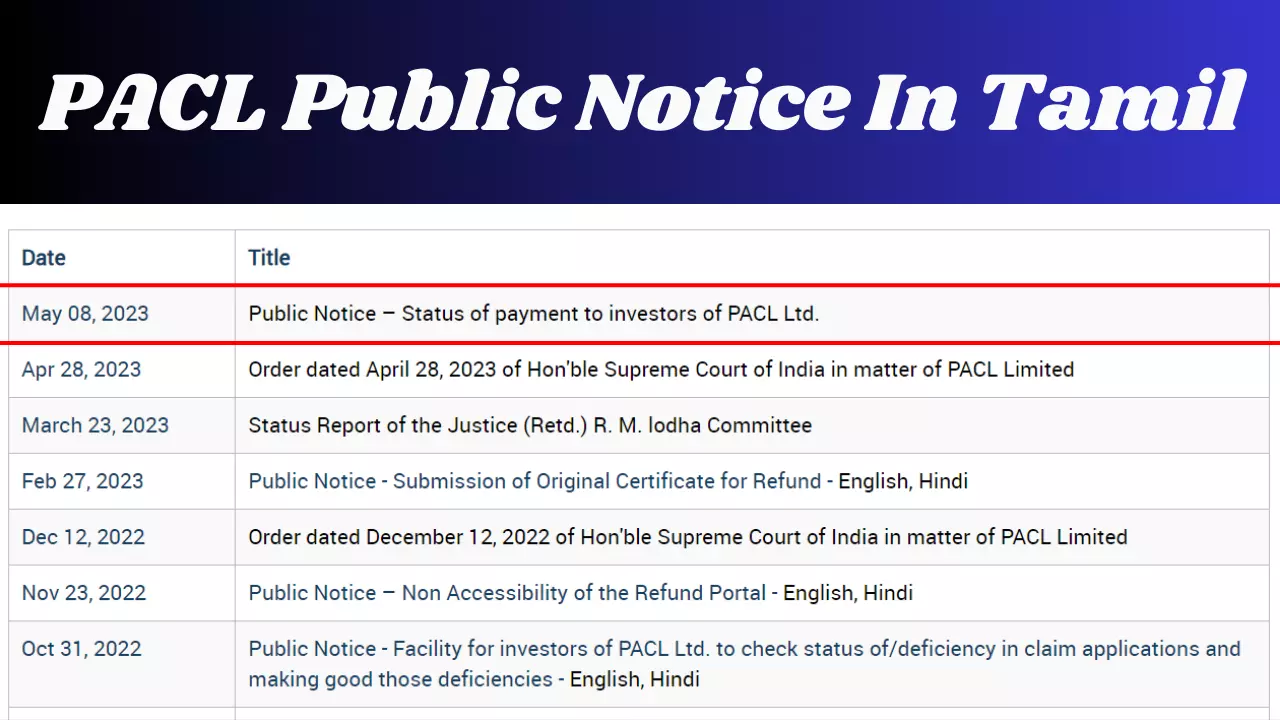 PACL Public Notice In Tamil Nadu